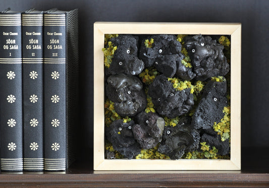 Framed art-Icelandic Lavatroll figurine-Sculpture-Handmade art-Unique gift-Authentic.Souvenir from Iceland.