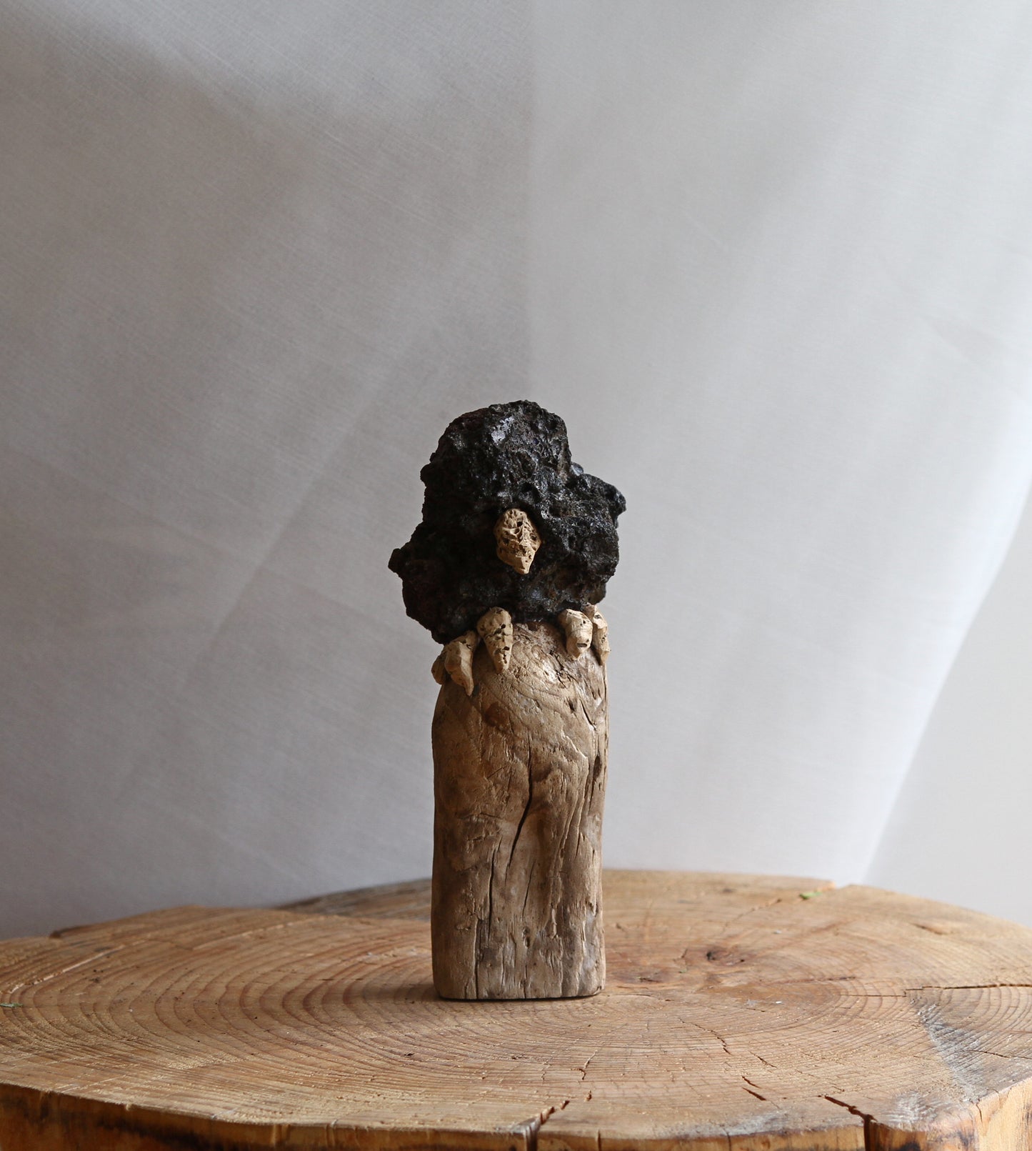 Raven black lava bird figurine-Sculpture-Handmade art-Unique gift-Authentic.Souvenir from Iceland. Designed by Icelandic artist Ása O. Valdimarsdóttir