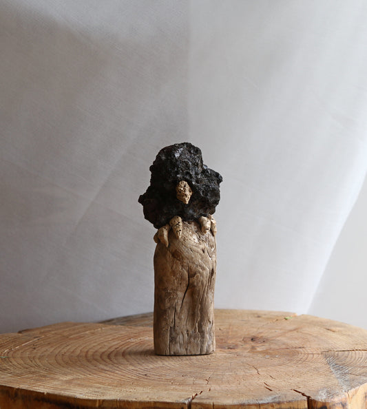 Raven black lava bird figurine-Sculpture-Handmade art-Unique gift-Authentic.Souvenir from Iceland. Designed by Icelandic artist Ása O. Valdimarsdóttir