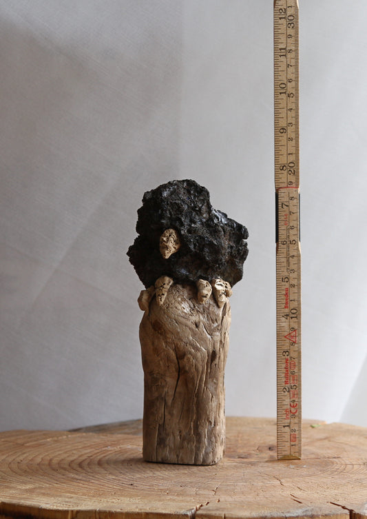 Raven black lava bird figurine-Sculpture-Handmade art-Unique gift-Authentic.Souvenir from Iceland. Designed by Icelandic artist Ása O. Valdimarsdóttir