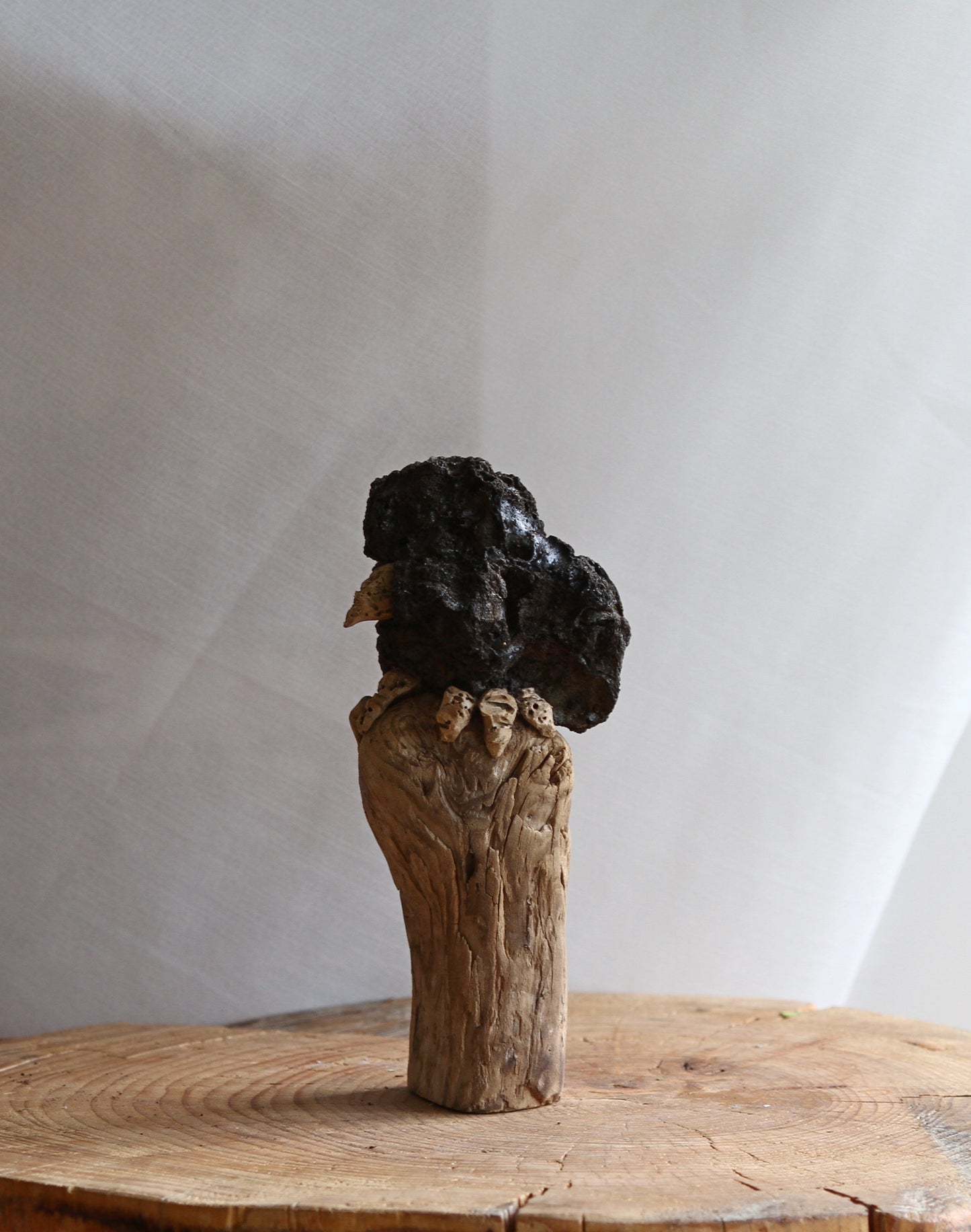 Raven black lava bird figurine-Sculpture-Handmade art-Unique gift-Authentic.Souvenir from Iceland. Designed by Icelandic artist Ása O. Valdimarsdóttir