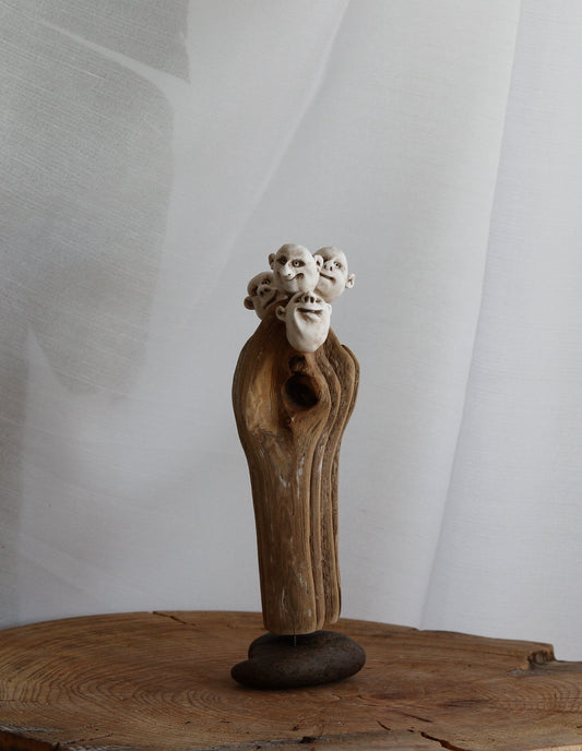 Friends: Driftwood creature designed and made  by the  Icelandic artist , Ása Valdimarsdóttir.