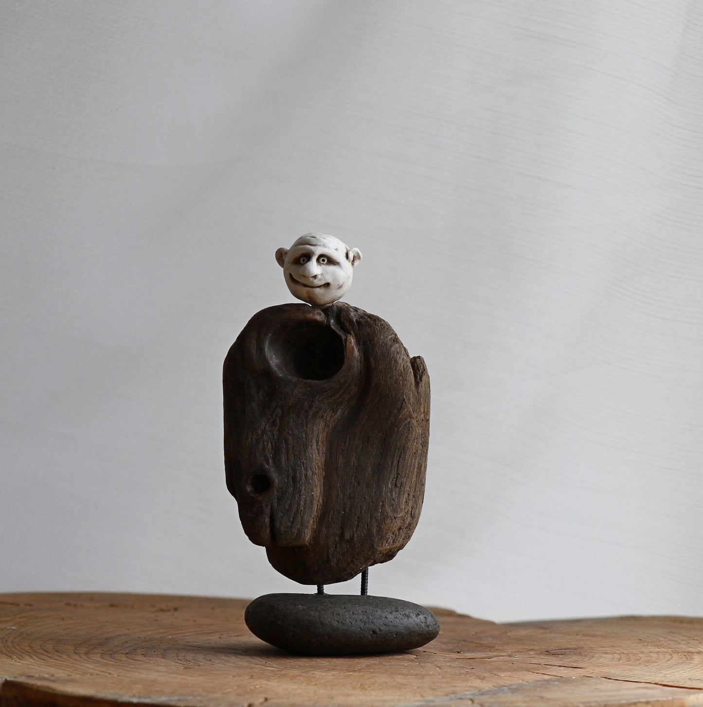 Driftwood creature designed by  Icelandic artist Ása O. Valdimarsdóttir.