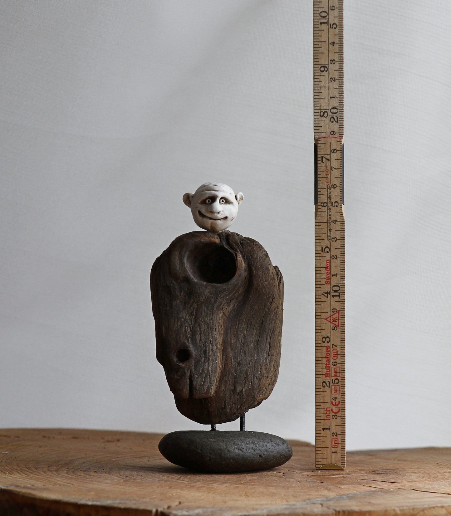 Driftwood creature designed by  Icelandic artist Ása O. Valdimarsdóttir.