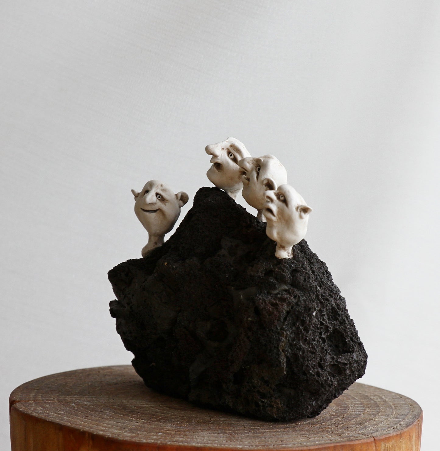 Trolls: Sculpture on lava stone, unique gift idea, memories from Iceland, one of a kind art. Designed by icelandic artist, Ása O. Valdimarsdóttir.