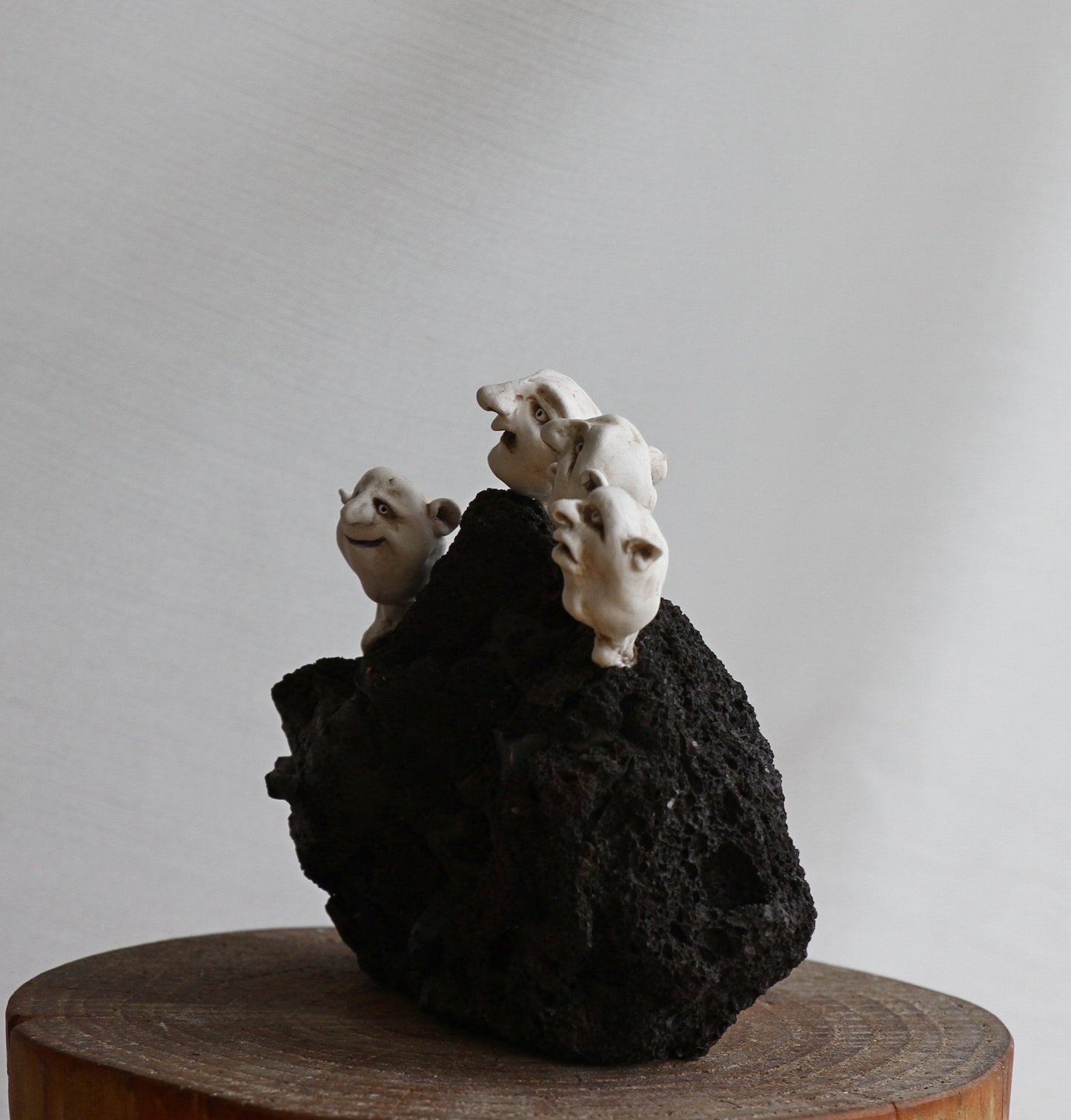 Trolls: Sculpture on lava stone, unique gift idea, memories from Iceland, one of a kind art. Designed by icelandic artist, Ása O. Valdimarsdóttir.
