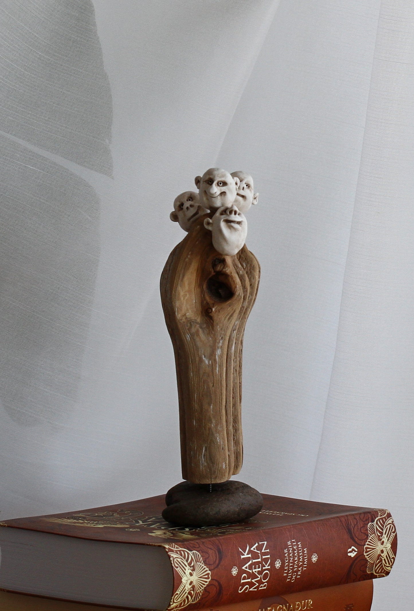 Friends: Driftwood creature designed and made  by the  Icelandic artist , Ása Valdimarsdóttir.