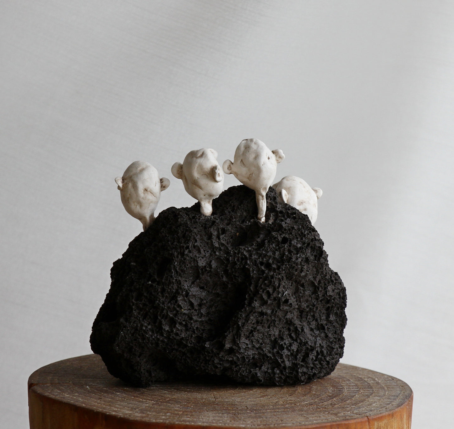 Trolls: Sculpture on lava stone, unique gift idea, memories from Iceland, one of a kind art. Designed by icelandic artist, Ása O. Valdimarsdóttir.