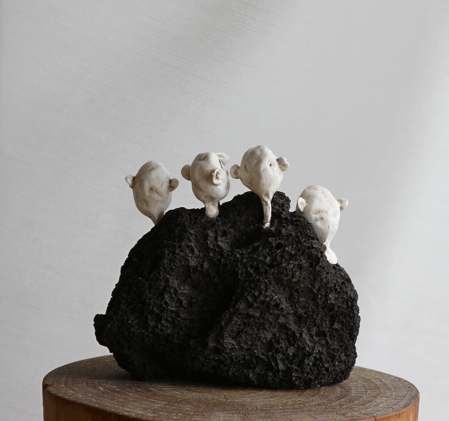 Trolls: Sculpture on lava stone, unique gift idea, memories from Iceland, one of a kind art. Designed by icelandic artist, Ása O. Valdimarsdóttir.