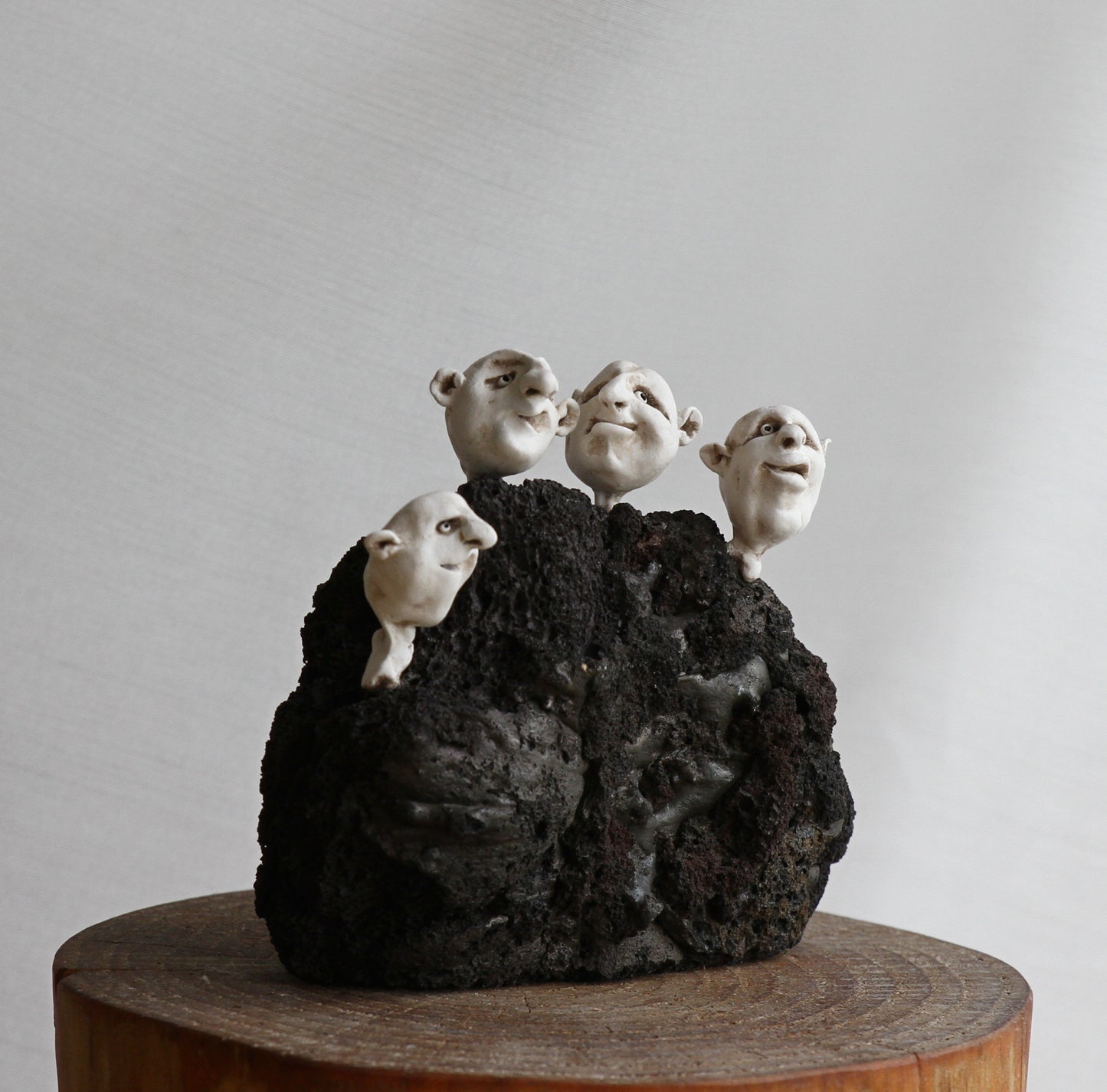 Trolls: Sculpture on lava stone, unique gift idea, memories from Iceland, one of a kind art. Designed by icelandic artist, Ása O. Valdimarsdóttir.