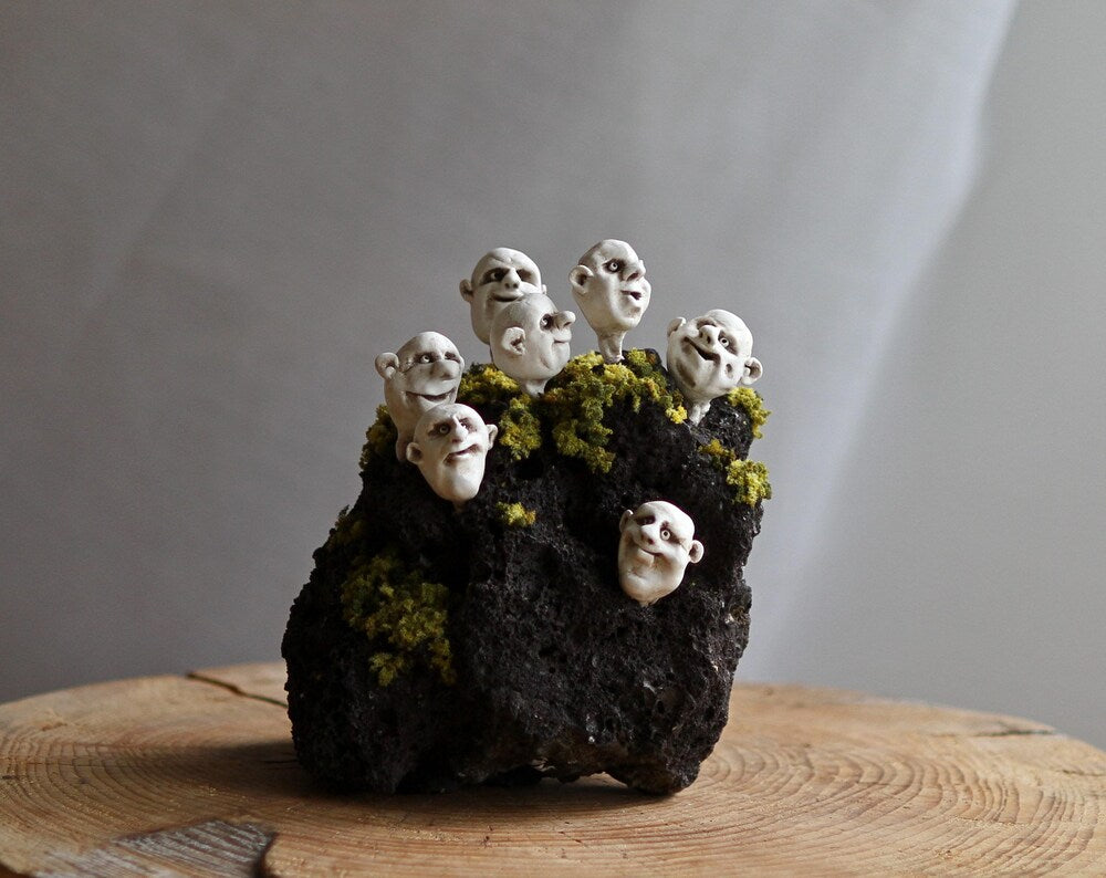 Souvenir from Iceland. Sculpture on lava stone