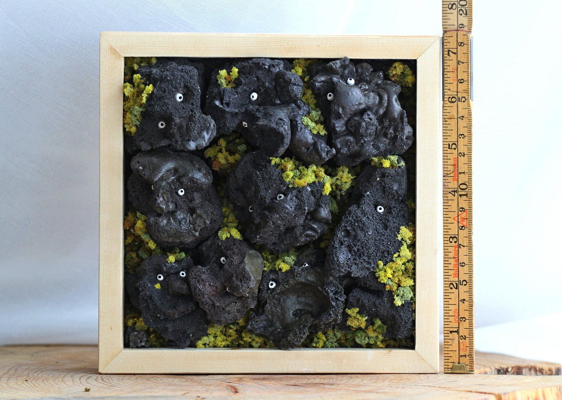 Framed art-Icelandic Lavatroll figurine-Sculpture-Handmade art-Unique gift-Authentic.Souvenir from Iceland.