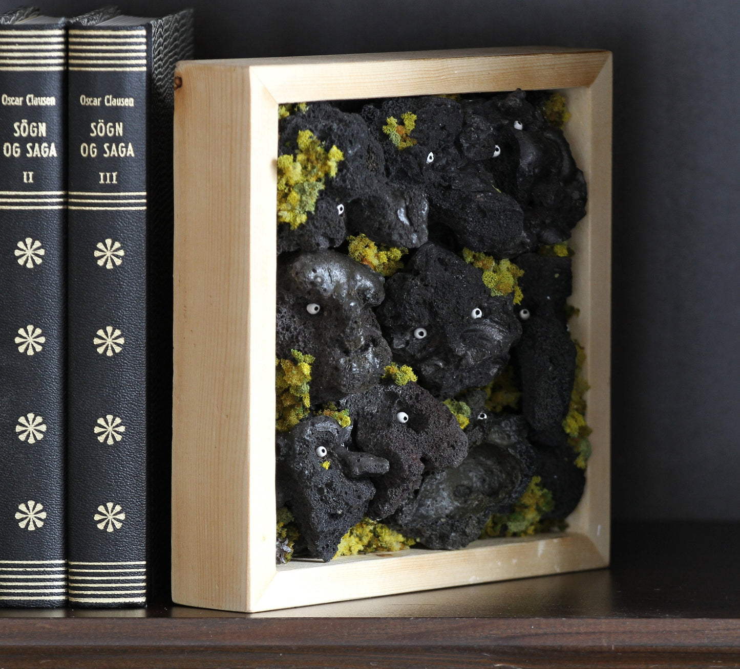 Framed art-Icelandic Lavatroll figurine-Sculpture-Handmade art-Unique gift-Authentic.Souvenir from Iceland.