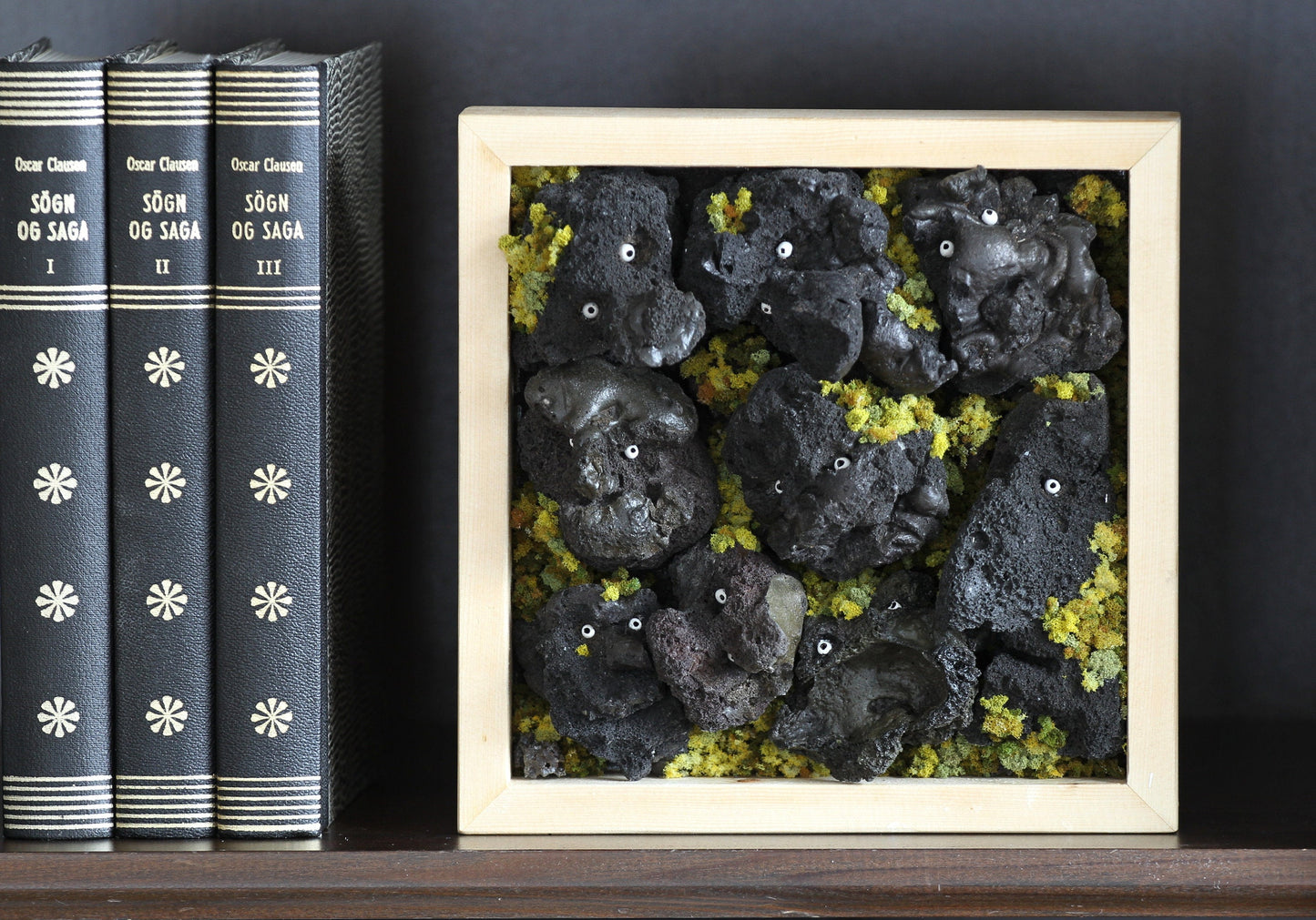 Framed art-Icelandic Lavatroll figurine-Sculpture-Handmade art-Unique gift-Authentic.Souvenir from Iceland.