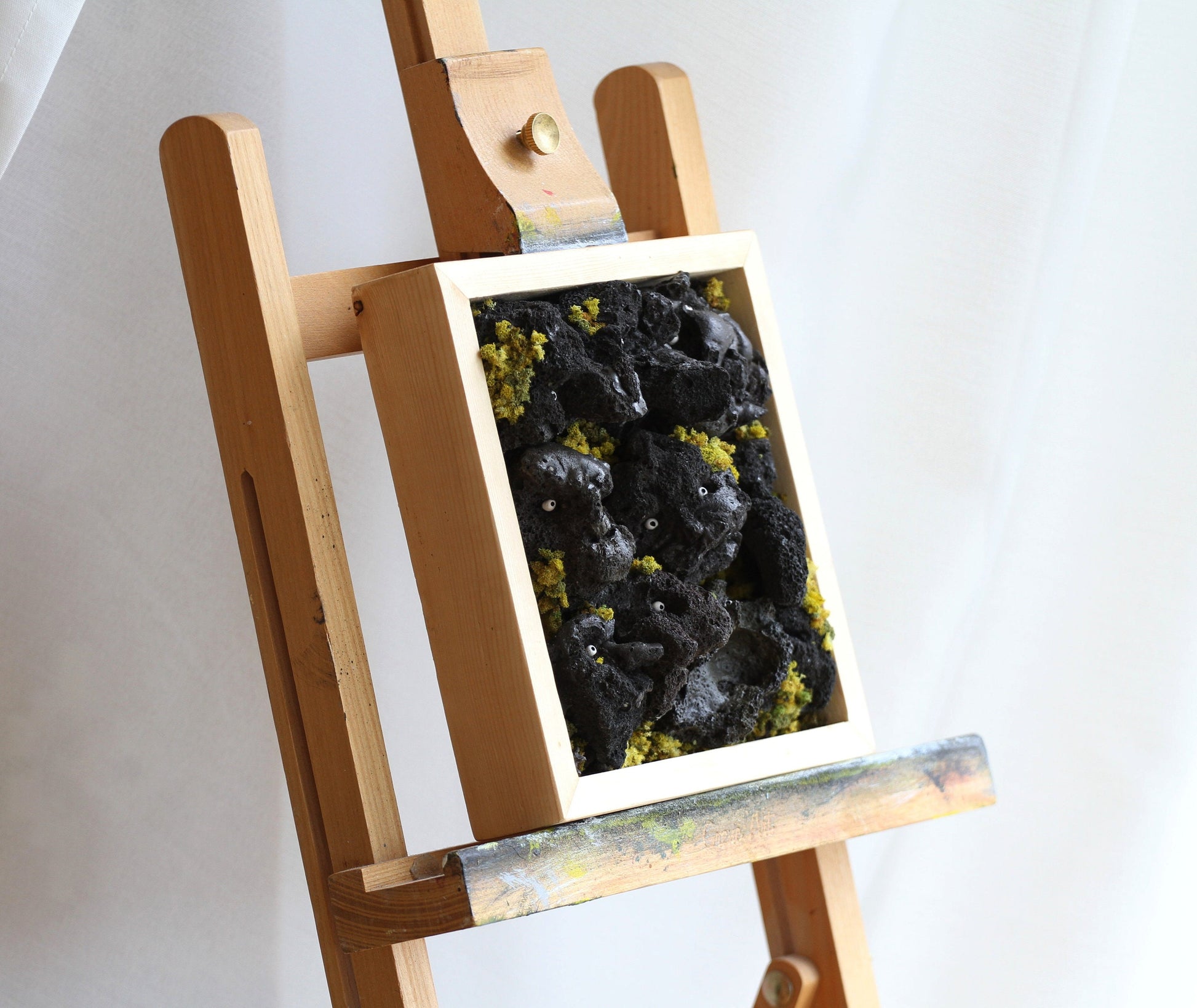 Framed art-Icelandic Lavatroll figurine-Sculpture-Handmade art-Unique gift-Authentic.Souvenir from Iceland.