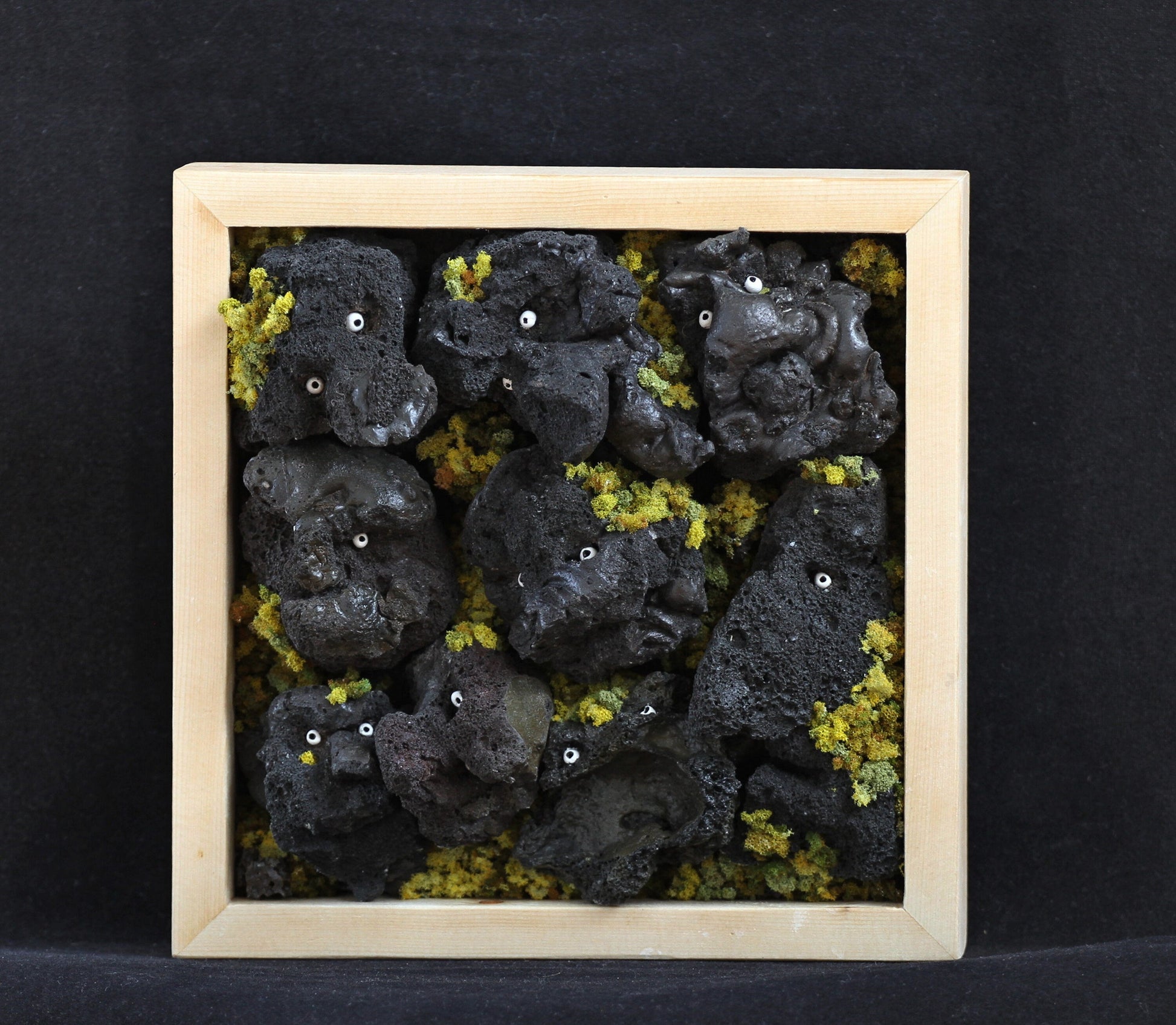 Framed art-Icelandic Lavatroll figurine-Sculpture-Handmade art-Unique gift-Authentic.Souvenir from Iceland.