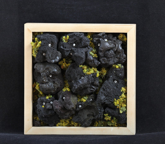 Framed art-Icelandic Lavatroll figurine-Sculpture-Handmade art-Unique gift-Authentic.Souvenir from Iceland.