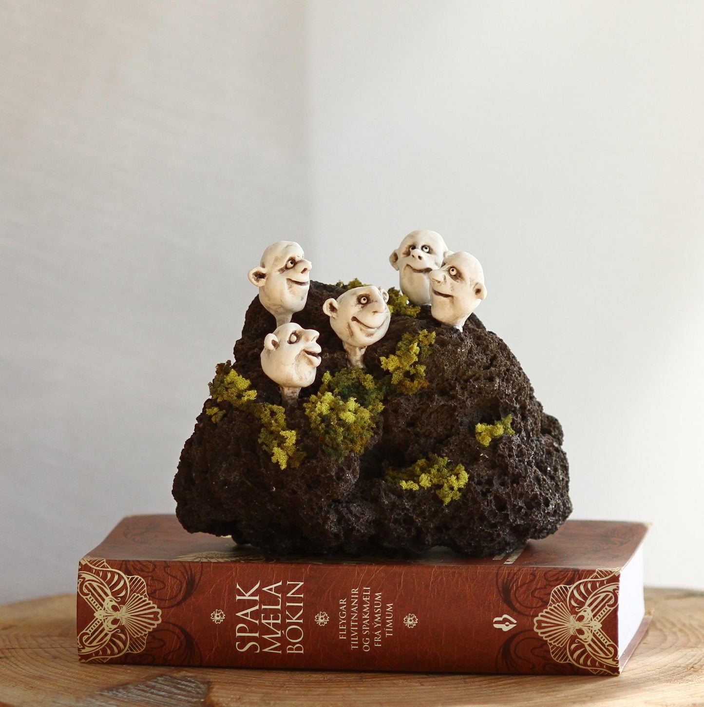 Trolls : sculpture on lava stone,unique gift idea ,home decor one of a kind art. Design by Ása O. Valdimarsdóttir.