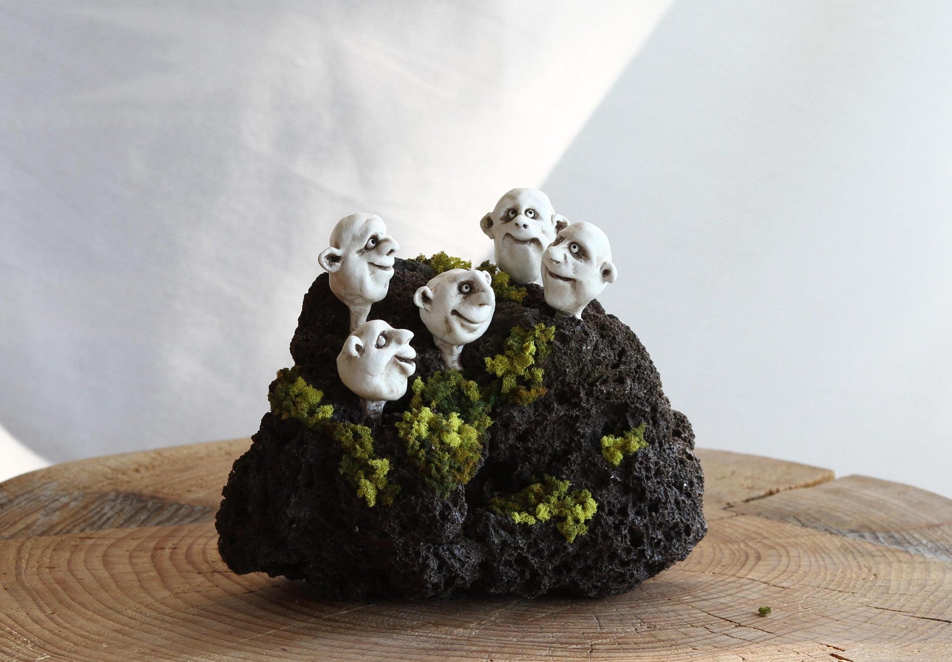 Trolls : sculpture on lava stone,unique gift idea ,home decor one of a kind art. Design by Ása O. Valdimarsdóttir.