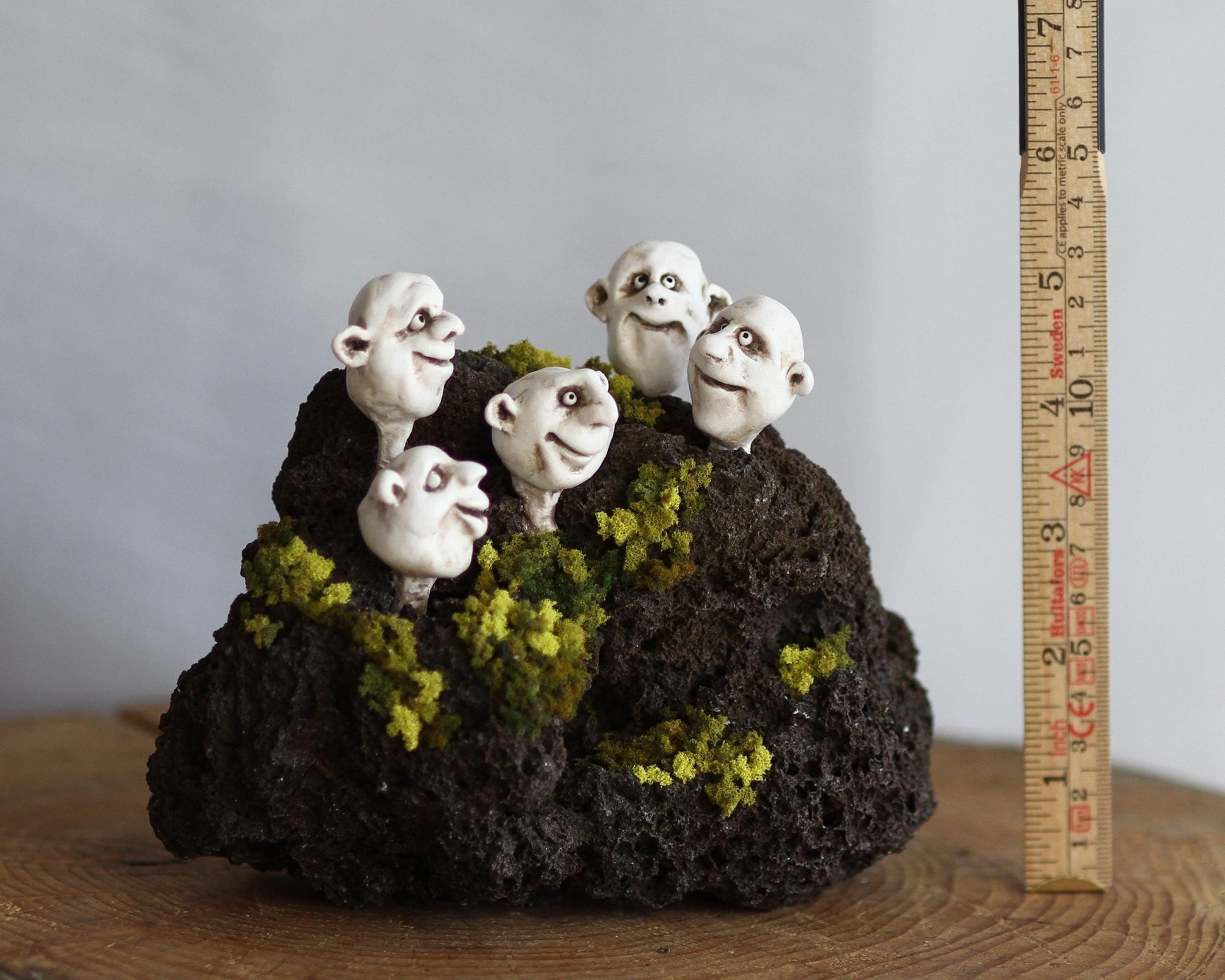 Trolls : sculpture on lava stone,unique gift idea ,home decor one of a kind art. Design by Ása O. Valdimarsdóttir.